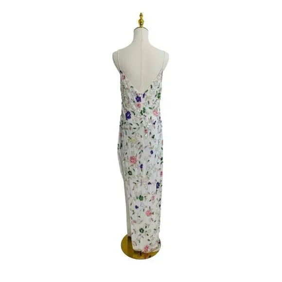 Mac Duggal Floral Embellished High Slit Sleeveless Gown 10893‎ Size 10 Dress NWT - Picture 7 of 8